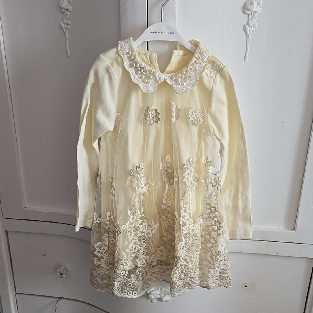Elegant Cream Lace Kids Top